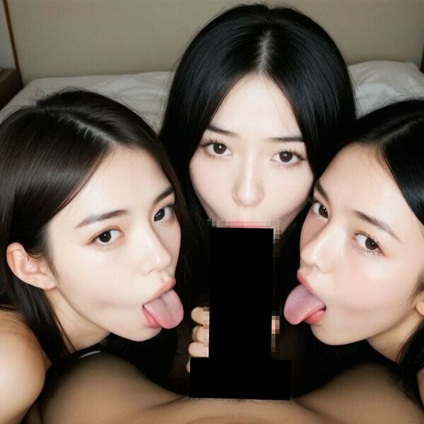 就寝前のハーレムフェラ 画像4