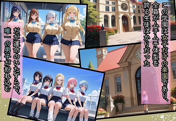 間違って女子校に入学したらムチムチ女子校生に毎日中出しを要求される学園生活〜ギャル×清楚のWヒロイン編〜 画像1