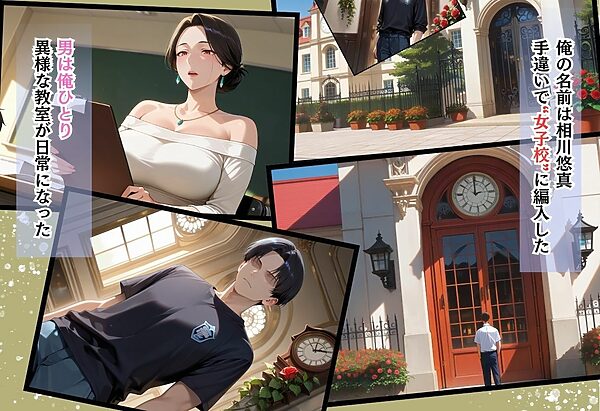 間違って女子校に入学したらムチムチ女子校生に毎日中出しを要求される学園生活〜青ツインテ＆金髪ポニテ編〜 画像1