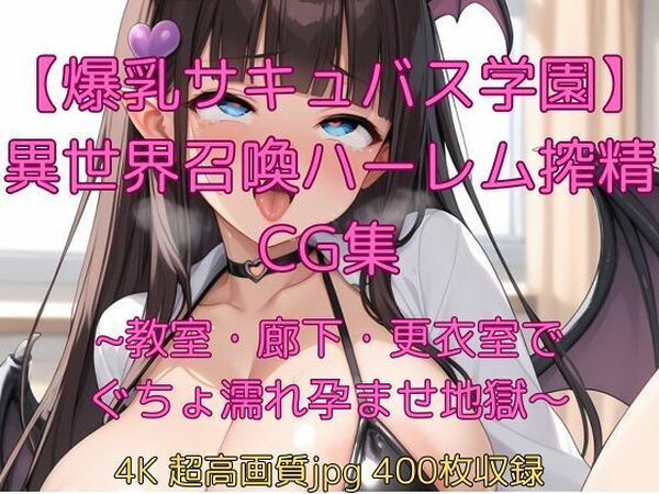 【爆乳サキュバス学園】異世界召喚ハーレム搾精CG集〜教室・廊下・更衣室でぐちょ濡れ孕ませ地獄〜【velvetAI】