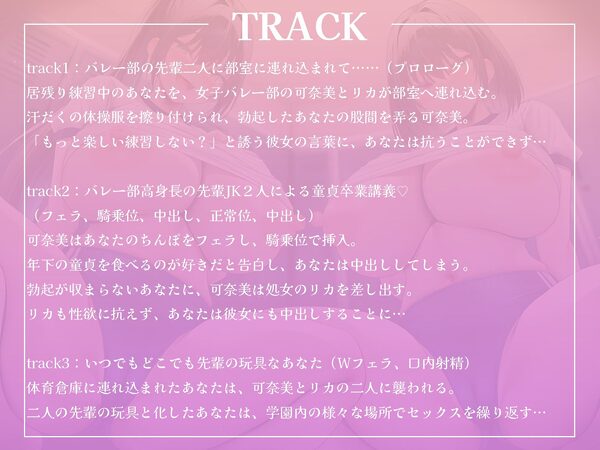 高身長なバレー部先輩2人に体育倉庫へ連れ込まれて……エッチな玩具にされちゃいました♪【KU100収録】 画像4