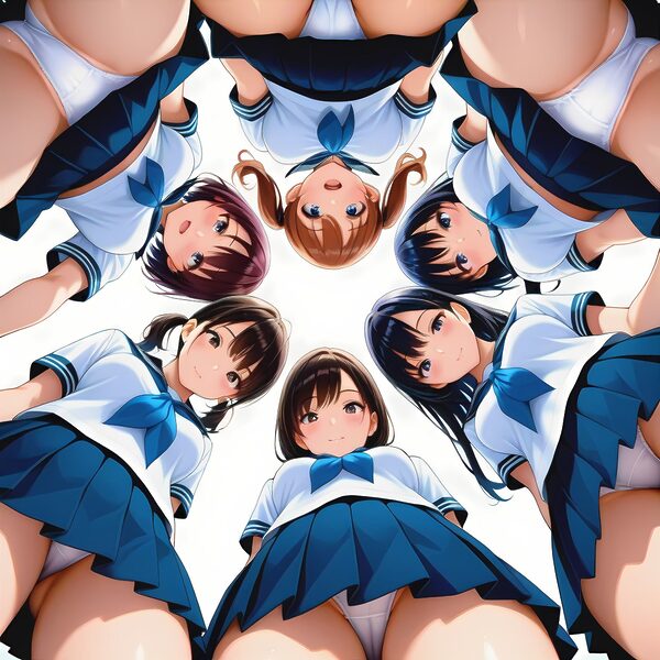 AIイラストフェティシズム『ハーレムパンチラ』 画像1