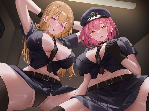 Wミニスカ巨乳ポリスの自白強要セックス【寸止めオナ禁→限界搾精】 画像4