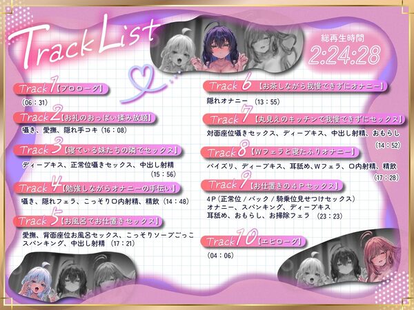 【囁きハーレム濃厚4P!贅沢姉妹丼】こっそりしちゃお!〜姪っ子三姉妹とワンルーム同棲性活〜【KU100】 画像6