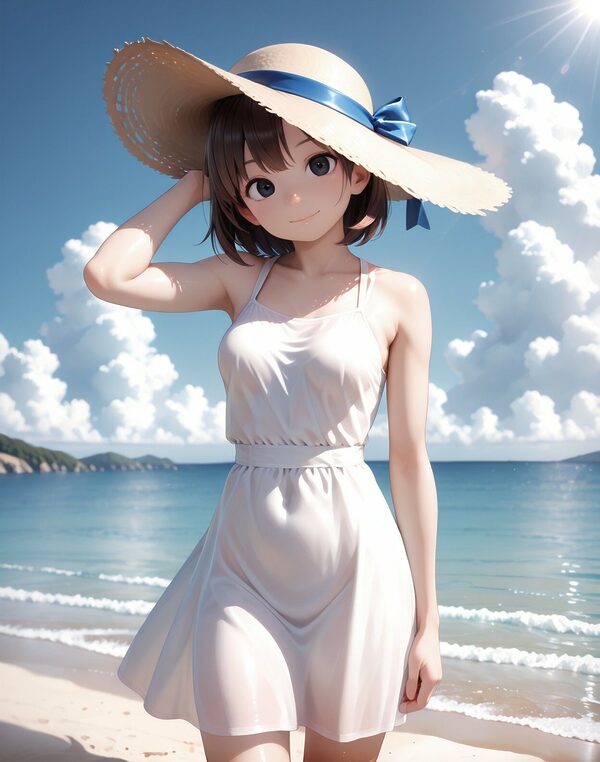 真夏の思い出。百人の男性に射精されたい 画像1
