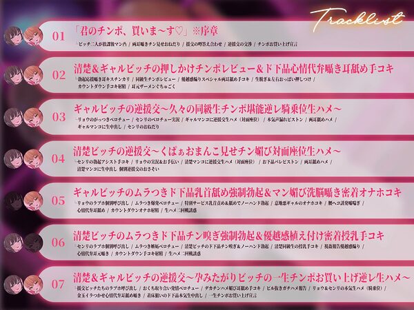 【逆援交ハーレム3P/ドスケベ差分イラスト付き】ギャル＆清楚ビッチのチンポ取り合い逆援交〜汚いお金で同級生チンポをお買い上げ〜【KU100】 画像7