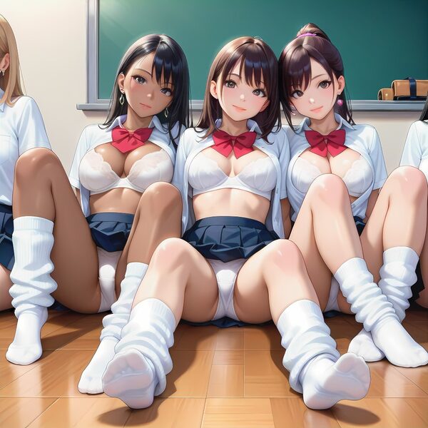 AIイラストフェティシズム【ハーレムパンチラ&ブラ】 画像2